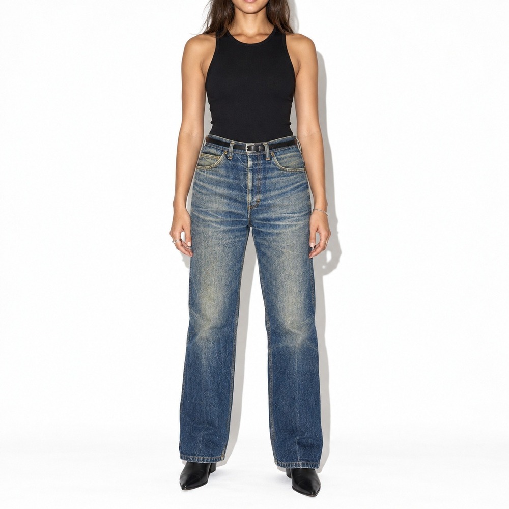 90s Vintage GianMarco Venturi Jeans Womens 6 Faded Stone Washed Boot Cut Denim